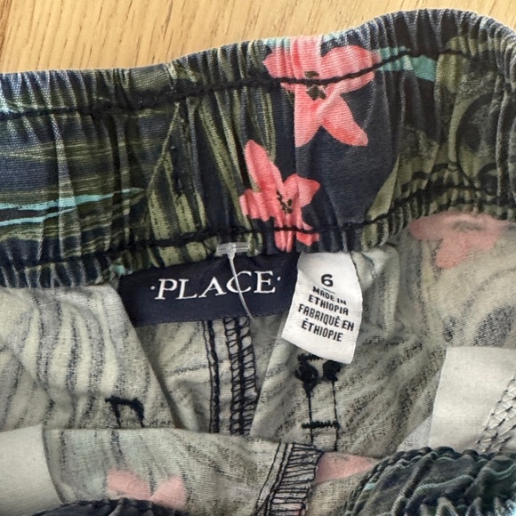 The Children's Place Floral and Leaf Print Shorts - Navy and Green - Picture 2 of 4